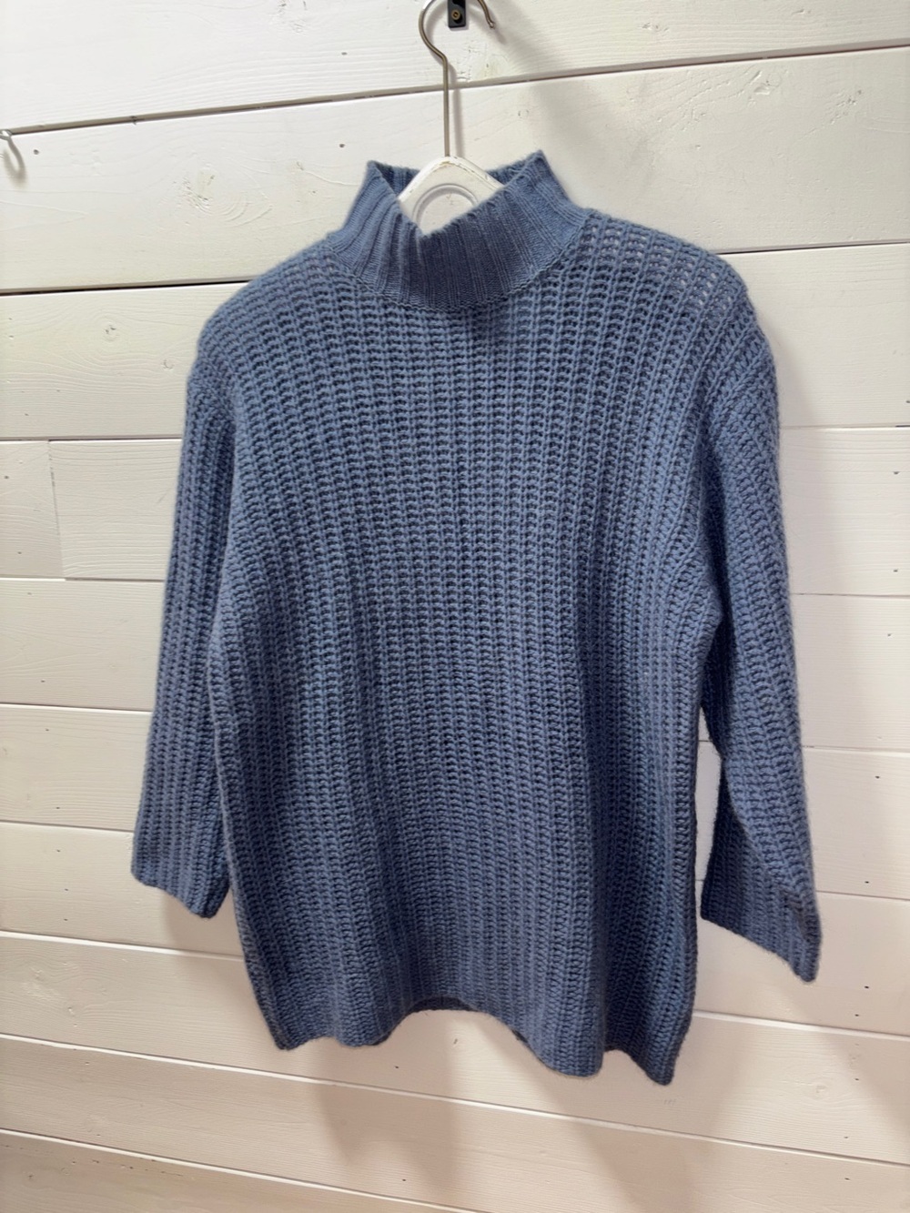 Jacob vintage Chunky Knit Turtleneck Sweater – Blue Grey – Size S - Picture 4 of 10